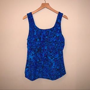 Swimsuits For All Blue Pattern Tankini